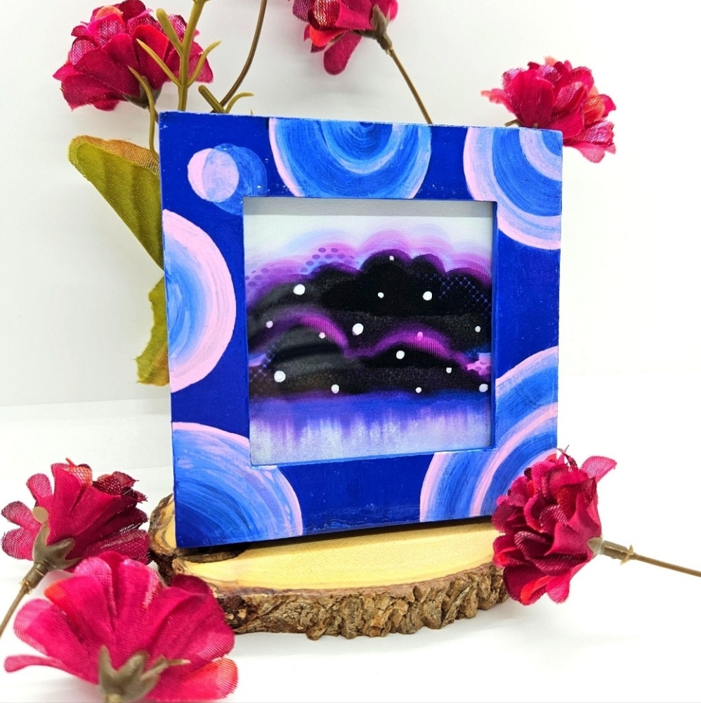 Hand-Painted Frame with Clouds Art Print